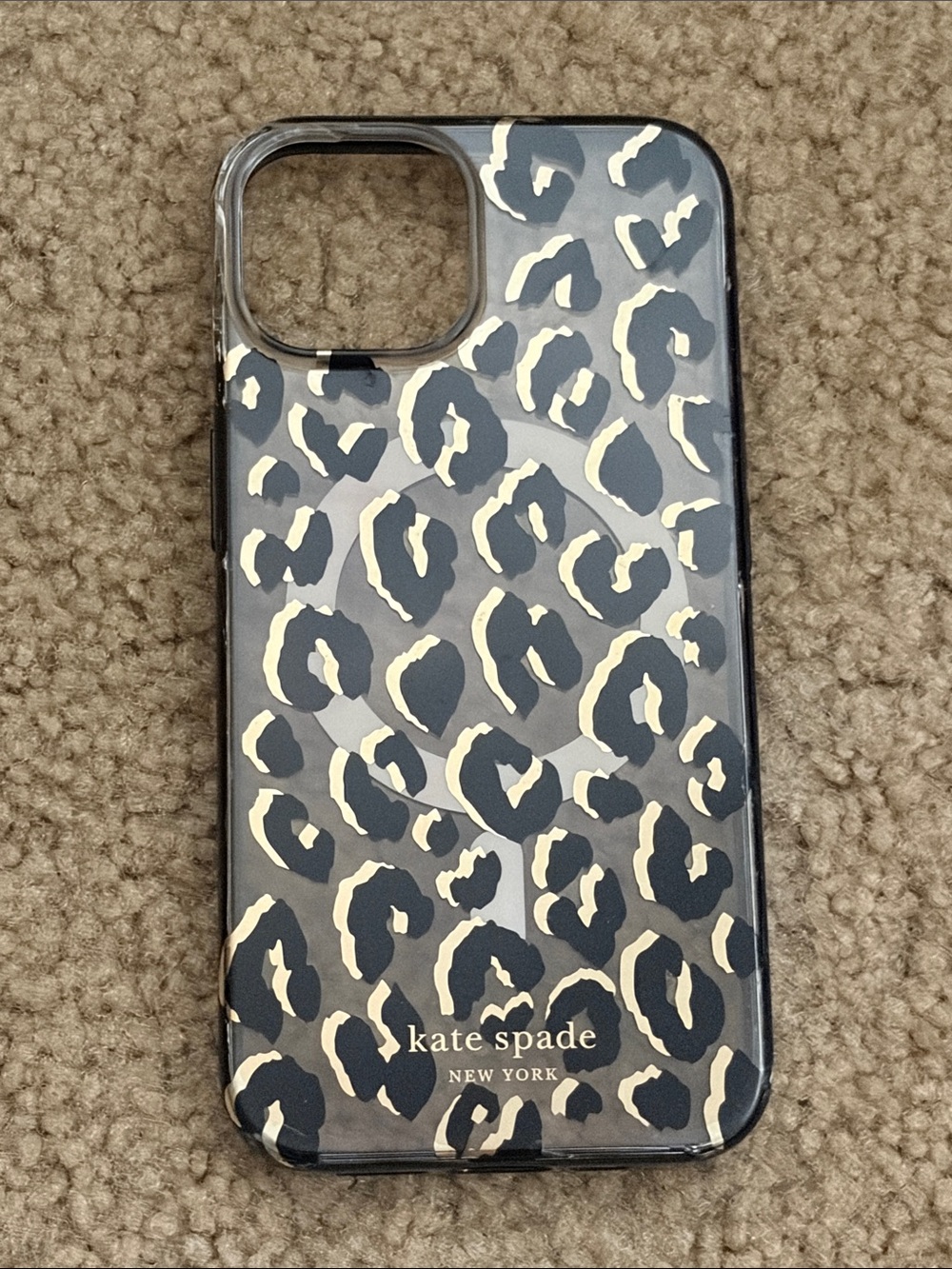 kate spade Leopard Print Phone Case in Black and Cream